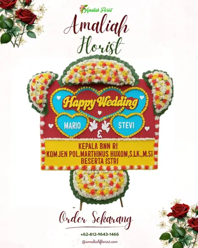 Karangan Papan Bunga Pernikahan di Angantaka